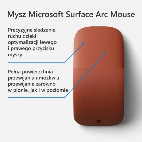 Myszka Microsoft Surface Arc Mouse Czerwony mak