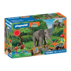 PLAYMOBIL Animal Friends 72068 Słoń z opiekunem zoo, zestaw dla dzieci +4