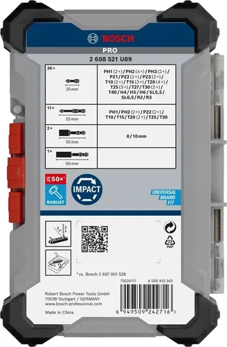 Zestaw bitów BOSCH Professional 2608521U89 (50 elementów)