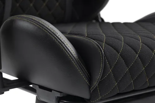 Fotel GAMVIS Phantom Large Czarny (złote elementy) + podnóżek