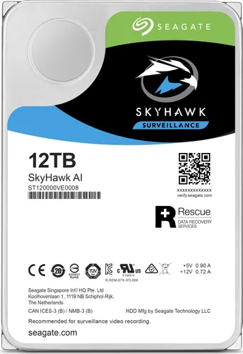 Seagate SkyHawk AI CMR Sunucu Diski 12 TB 3.5 " SATA III (6 Gbps) (ST12000VE0008)