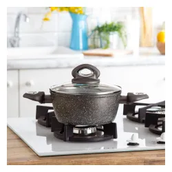 Garnek aluminiowy z pokrywką VALDINOX ROCK SZARY 1,8 l