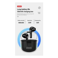 Słuchawki bezprzewodowe Lenovo LP12 Douszne Bluetooth 5.0 Biały