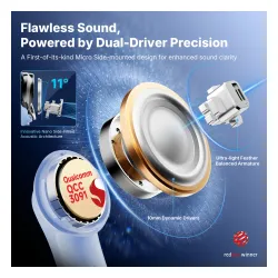 Słuchawki bezprzewodowe Earfun Air Pro 4+ ANC Dokanałowe Bluetooth 6.0 Funkcje AI Niebieski