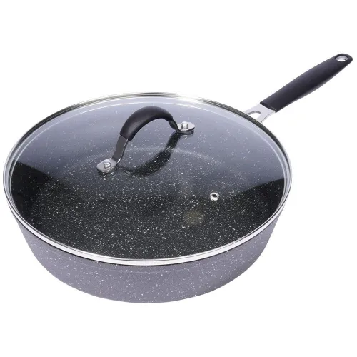 Patelnia granitowa nieprzywierająca z pokrywką STONER 28 cm