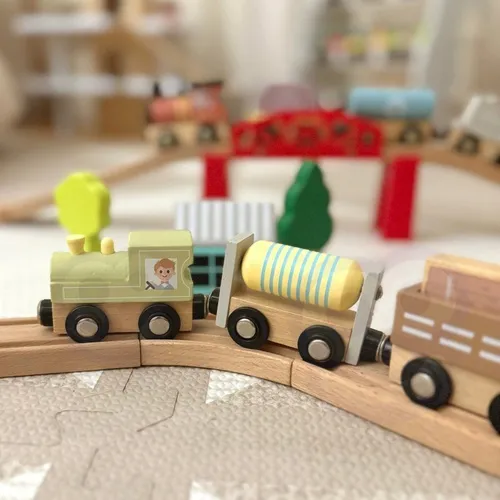 Tooky Toy Drewniane Pojazdy Wagoniki Na Magnes