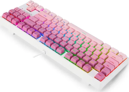 Klawiatura mechaniczna Redragon K645 RGB Brown Switch Biało-różowy