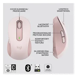 Myszka Logitech Signature M650 L Różowy