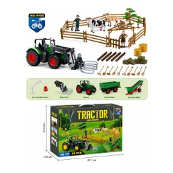 Zestaw Farma Traktor Przyczepa Ciągnik Zagroda Maszyny Rolnicze Zwierzęta Figurki