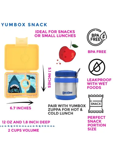Śniadaniówka / lunchbox dziecięcy Yumbox Snack - yoyo yellow / shark