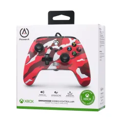 Pad PowerA Enhanced Red Camo do Xbox Series X/S, Xbox One, PC Przewodowy