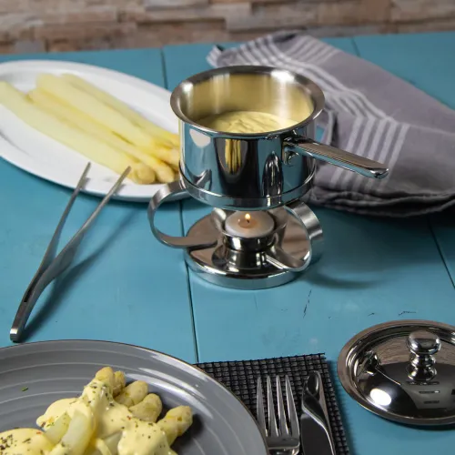 SPRING Cristal 0,5 l - rondel ze stali nierdzewnej z pokrywką i podgrzewaczem