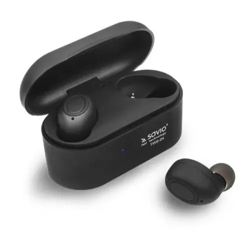 Słuchawki bezprzewodowe Savio TWS-04 Dokanałowe Bluetooth 5.0 Czarny