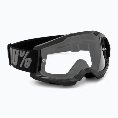 Gogle rowerowe dziecięce 100% Strata 2 Junior 50031-00001 black/clear