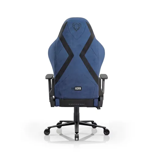 Fotel Diablo Chairs X-Horn 2.0 Normal Size Night Blue Gamingowy do 140kg Tkanina Czarno-Niebieski