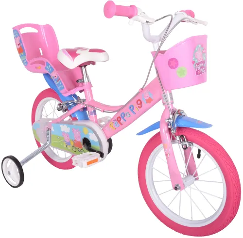 Rower dziecięcy DINO BIKES Świnka Peppa 14 cali dla dziewczynki Różowy