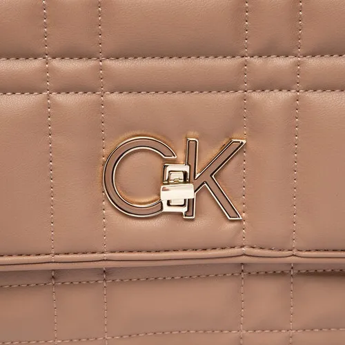 Calvin Klein Re-Lock Quilt Geantă de umăr LG K60K609884 Safari Canvas RBC