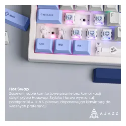 Klawiatura magnetyczna Ajazz AK980 MAX Biało-Niebieski