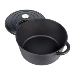 Garnek Żeliwny z Pokrywką Kociołek Brytfanka Brytfanna Okrągła 28 cm 5,9L