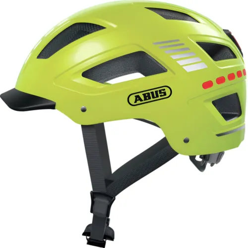 Kask rowerowy ABUS Hyban 2.0 LED Signal Żółty Miejski (rozmiar XL)