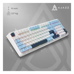 Klawiatura magnetyczna Ajazz AK980 MAX Biało-Niebieski
