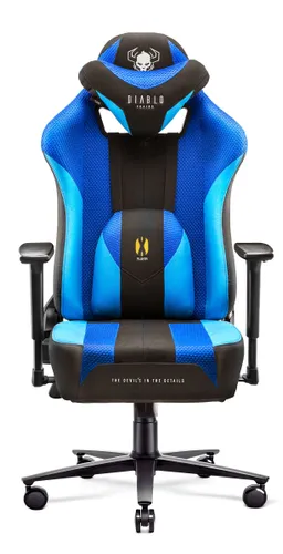 Fotel Diablo Chairs X-Player 2.0 Normal Size Gamingowy do 160kg Skóra ECO Tkanina Czarno-niebieski