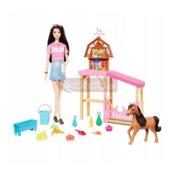 LALKA BARBIE Renee Opieka nad kucykiem zestaw z serialu "Zagadki Barbie" HXJ40