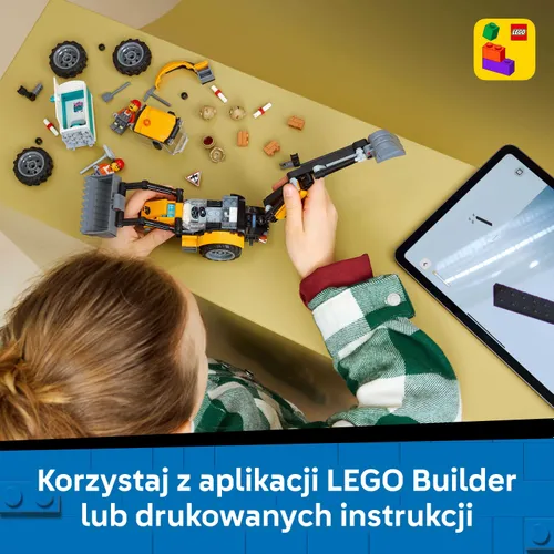 LEGO City 60480 Żółta koparko-ładowarka, zestaw klocków 7+