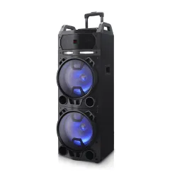 Power Audio Aiwa KBTUS-900 90W Bluetooth Radio FM Mikrofon Karaoke Czarny