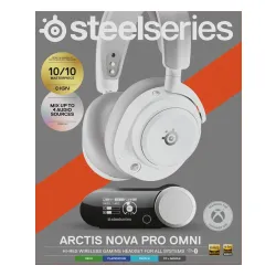 Słuchawki bezprzewodowe z mikrofonem SteelSeries Arctis Nova Pro Omni Nauszne Biały