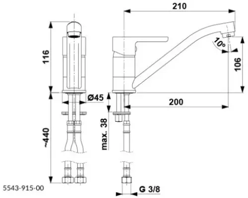 Bateria KFA Armatura Arura Sodalit 5543-915-00 Chrom Mosiądz