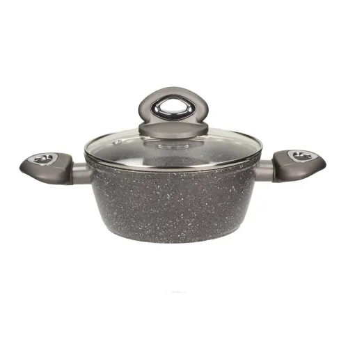 Garnek aluminiowy z pokrywką VALDINOX ROCK SZARY 1,8 l