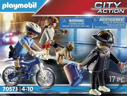 PLAYMOBIL City Action 70573 Policyjny rower Śledzenie kieszonkowego złodzieja
