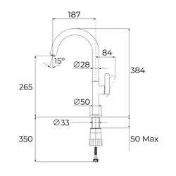 Bateria TEKA Oval 915 116030062 Chrom