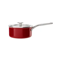 KITCHENAID Steel Core Enamel 2,4 l czerwony - rondel emaliowany z pokrywką