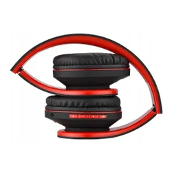 Słuchawki PowerLocus P2 bezprzewodowe Bluetooth/microSD/radio FM czarno-czerwone