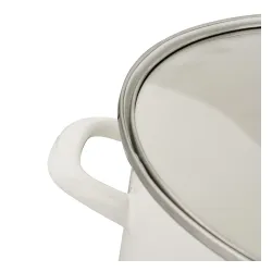 Garnek emaliowany duży z szklaną pokrywką TADAR 12 l