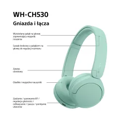 Słuchawki bezprzewodowe Sony WH-CH530 Nauszne Bluetooth 6.0 Zielony