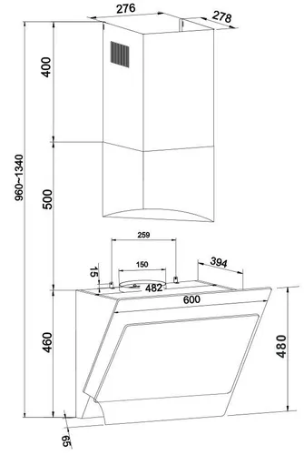 Вытяжка Amica OKP6651S черный