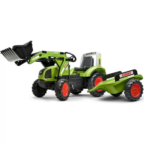 Falk Traktor Na Pedały Z Łyżką I Przyczepką Zielony Claas Od 3 Lat