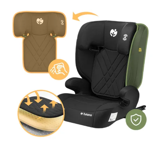 Fotelik samochodowy TULANO Joy 45 I-Size 100-150 cm (15-36 kg) Czarny