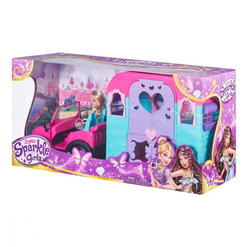 ZURU Sparkle Girlz Doll 10,5 дюймов Джип с караваном