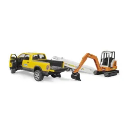 BRUDER Auto Dodge RAM 2500 Service z przyczepką i mini koparką