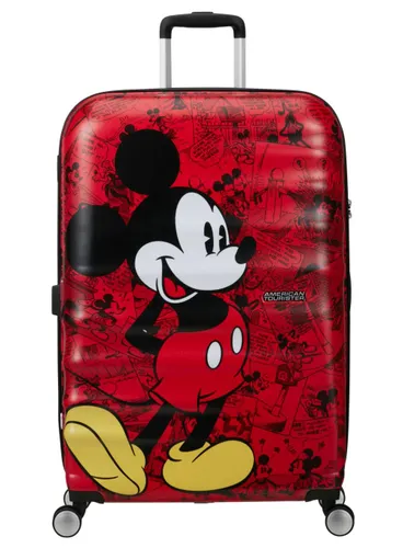 Walizka duża American Tourister Wavebreaker Disney - Mickey comics red