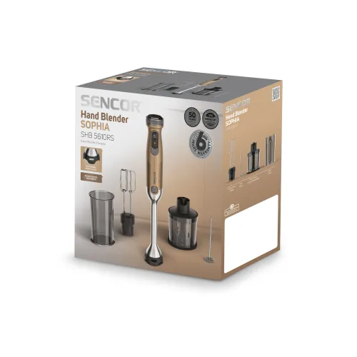 Blender Sencor SHB 5610RS 1500W Rozdrabniacz Końcówka do ubijania Spieniacz do mleka