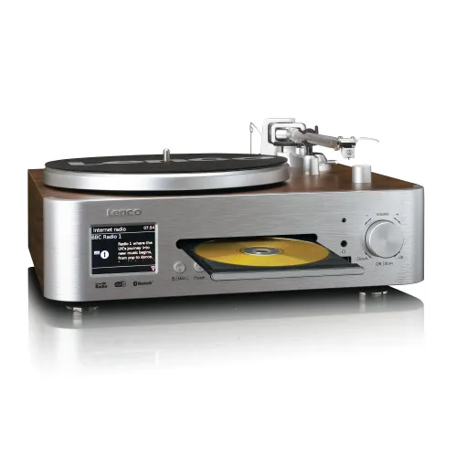 Gramofon Lenco MC-860WDSI Automatyczny Napęd paskowy Przedwzmacniacz Bluetooth Czarny