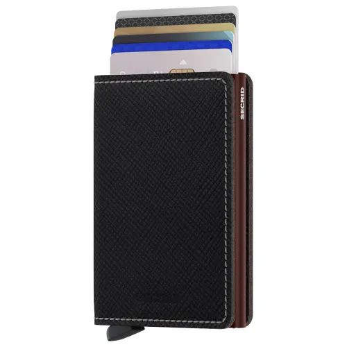 Slimwallet Secrid Saffiano-brown Küçük RFID Cüzdanı