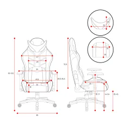 Fotel Diablo Chairs X-Ray 2.0 Small do 90kg Skóra ECO Czarno-biały