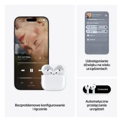 Apple AirPods 5 Douszne Bluetooth 5.3 Funkcje AI Biały