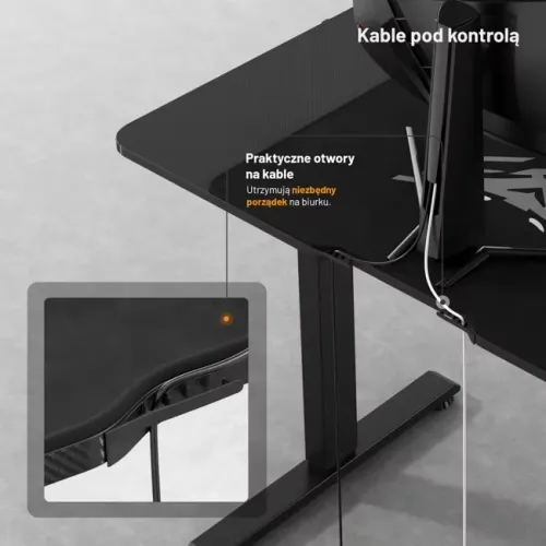 Biurko Diablo Chairs X-Tensio 1100 110cm Regulacja wysokości Czarny